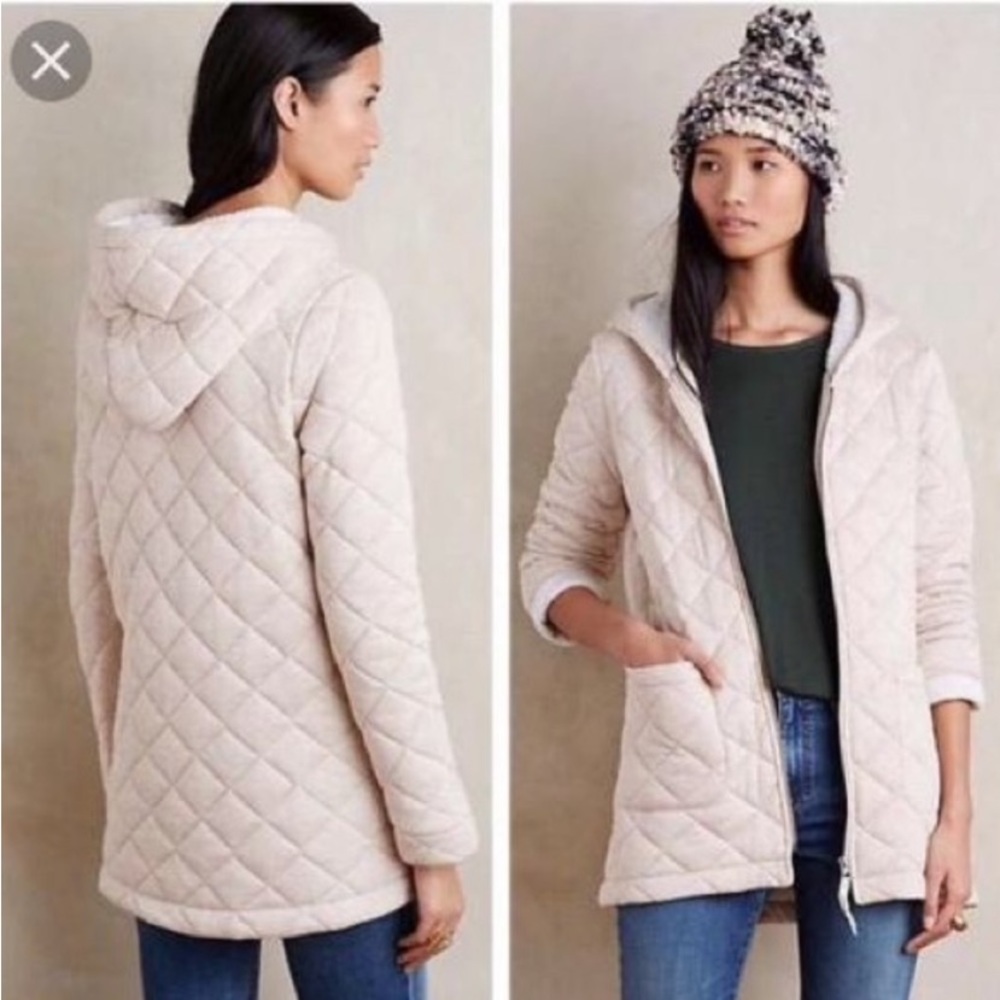 “Anthropologie” Sunday Saturday Gwynn, hooded quilted jacket; size XS - Picture 2 of 15